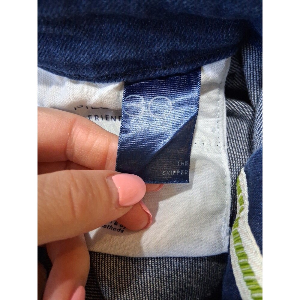 Pilcro Wide-Leg Dark Blue Jean Pants - Picture 8 of 10